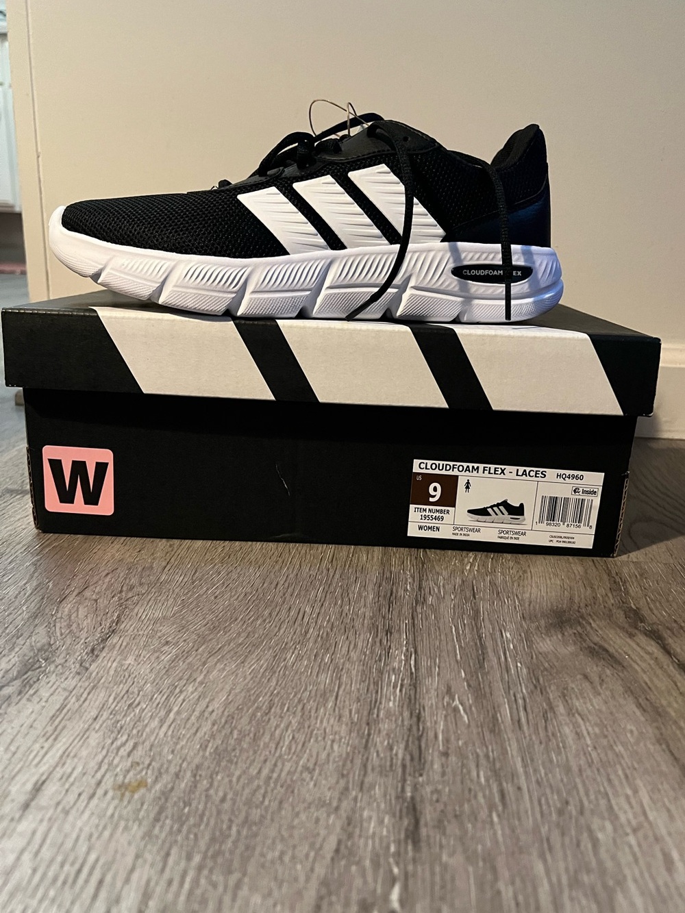 Adidas Women's Cloudfoam Flex Black Sneaker Size 9 NWB